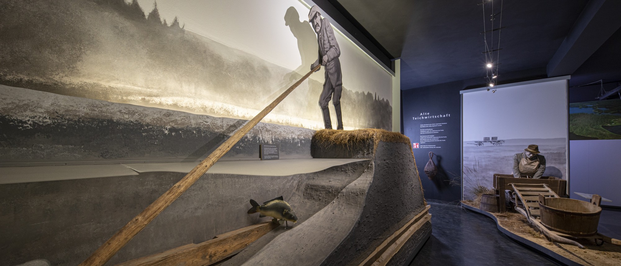 Blick in die Dauerausstellung zur Teichwirtschaft im Museum Tirschenreuth